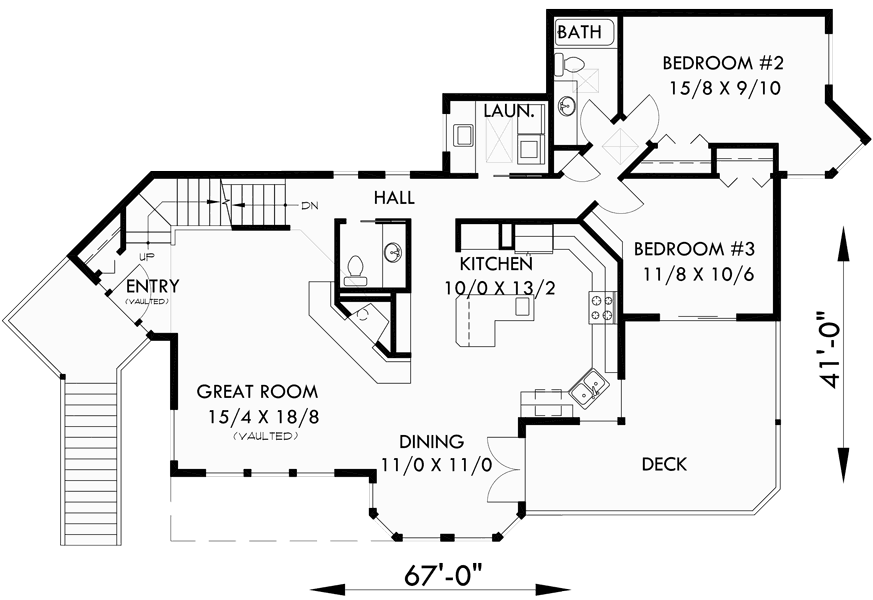 Main Floor Plan for 9600 View house plans, sloping lot house plans, multi level house plans, luxury master suite plans, 3d house plans, 9600