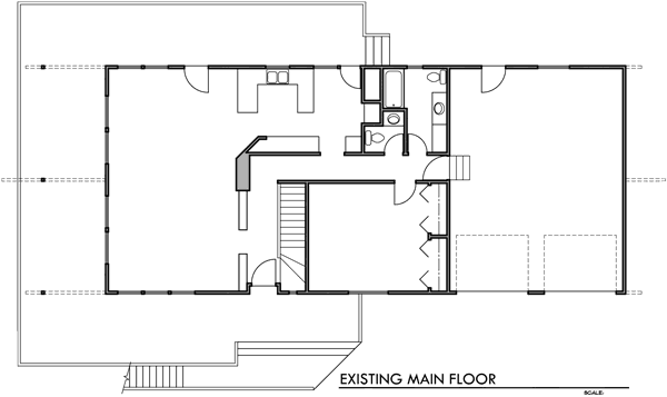 Main Floor Plan 2 for 10155 Residential Remodel House Plans for Portland, Beaverton, Lake Osewgo, Multnomah, Clackamas, and Washington County