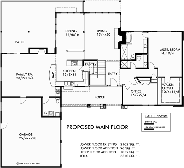 Main Floor Plan for 10156 Residential Remodel House Plans for Portland, Beaverton, Lake Osewgo, Multnomah, Clackamas, and Washington County