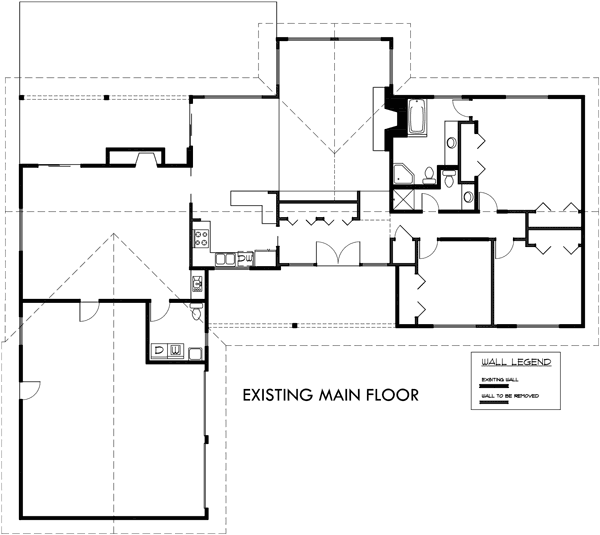 Main Floor Plan 2 for 10156 Residential Remodel House Plans for Portland, Beaverton, Lake Osewgo, Multnomah, Clackamas, and Washington County