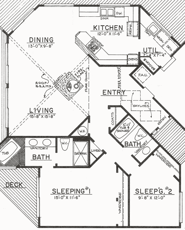 Main Floor Plan 2 for 3605 Unique House Plan from our Archives