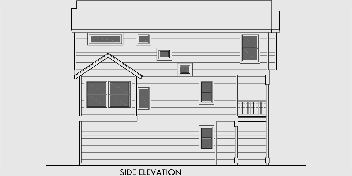 Narrow Townhouse Plan Duplex Design 3 Story Townhouse D 547