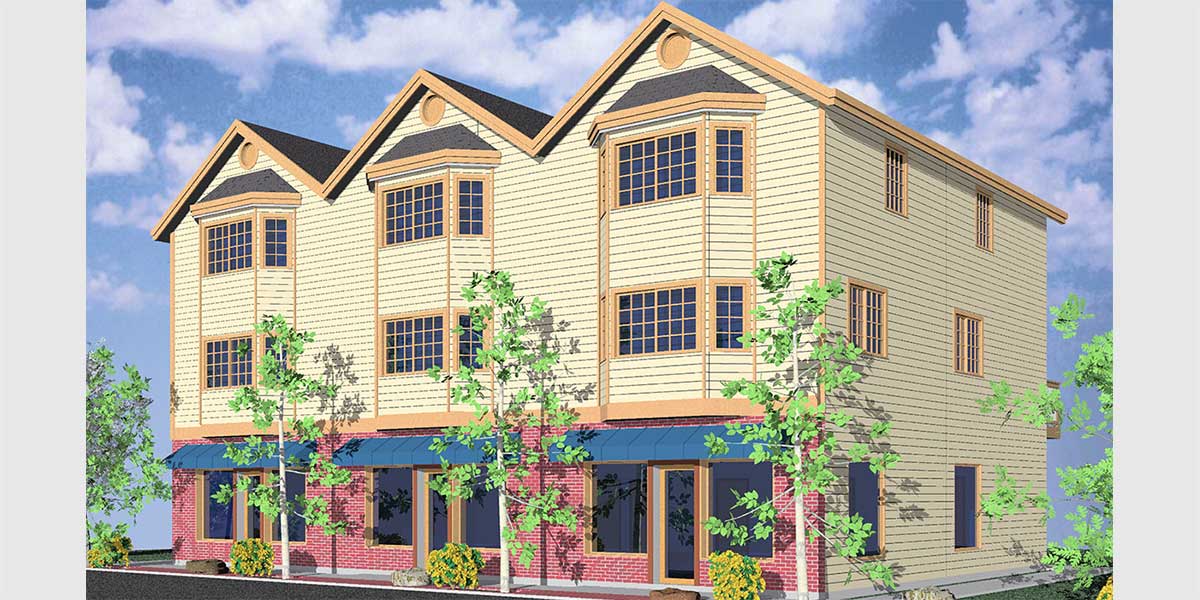 Triplex House Plans D 468 Mixed Use House Plan Condo Plans Triplex House Plans D 468 Mixed Use House Plan Condo Plans