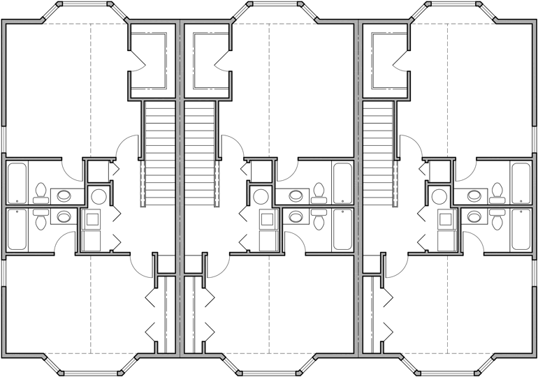 Triplex House  Plans  D 468 Mixed Use  House  Plan  Condo Plans 