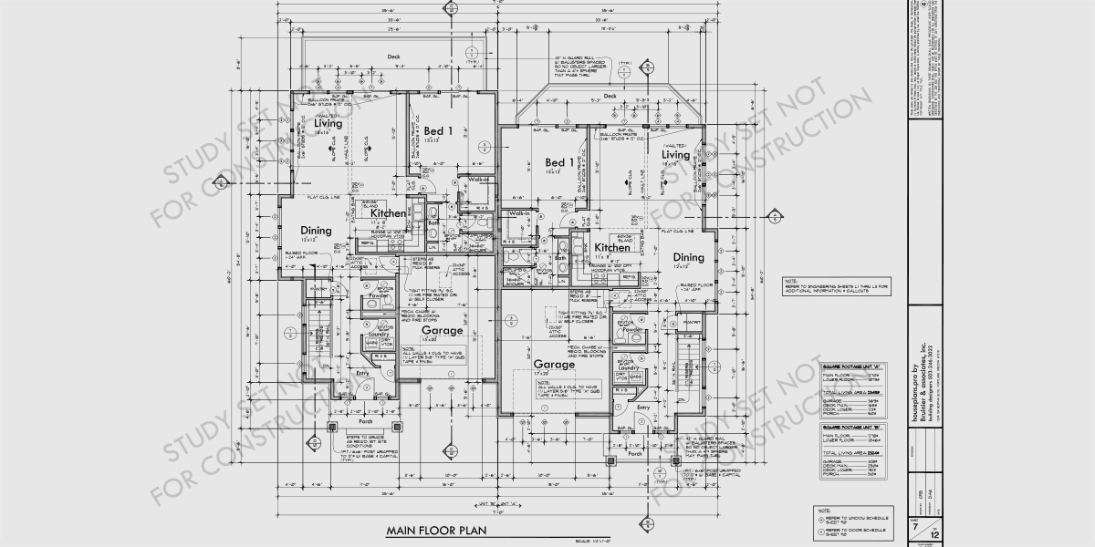 House rear elevation view for Study Free Sample Study Set 