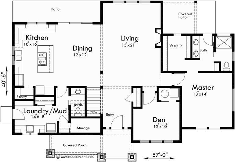 Main Floor Plan for 10160 Modern Prairie house plans, Hood River house plans, Master bedroom on main floor, 10160