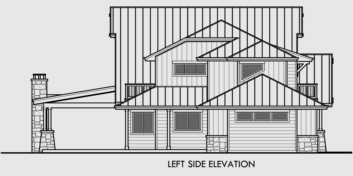 House rear elevation view for 10161 Timber frame house plans, craftsman house plans, custom house plans, 10161