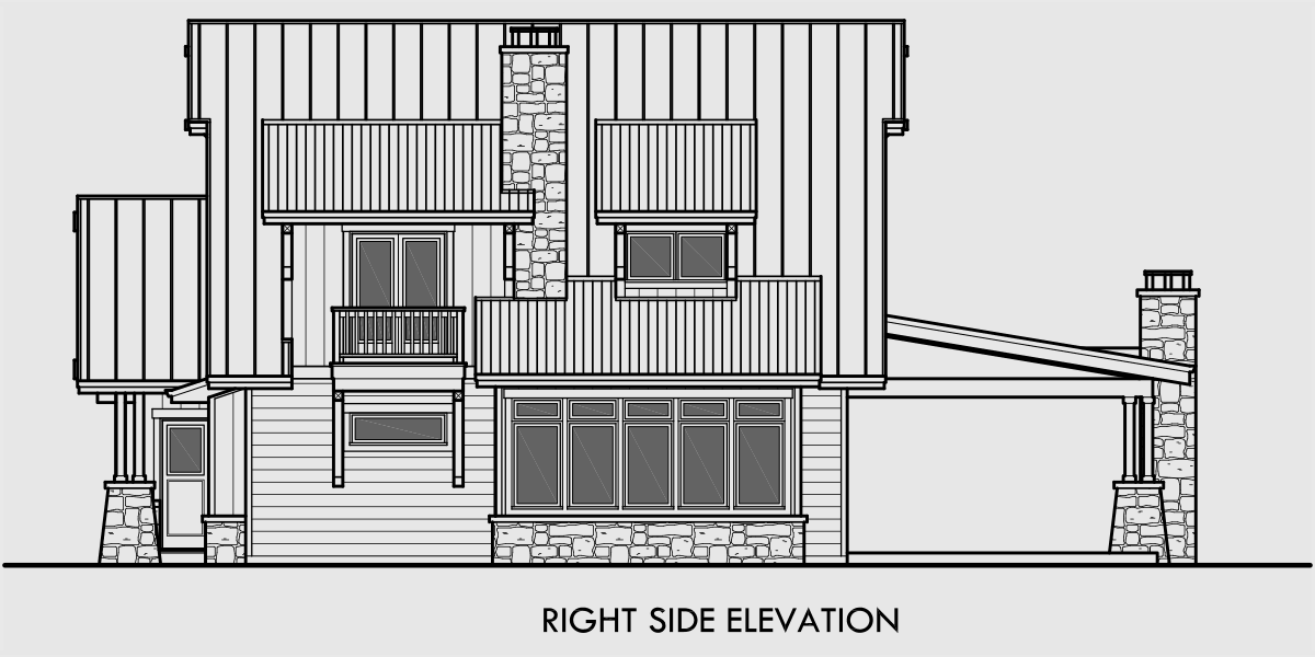 House rear elevation view for 10161 Timber frame house plans, craftsman house plans, custom house plans, 10161