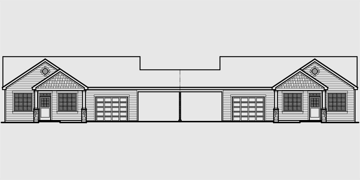 Duplex House  Plans  One Story  Duplex House  Plans  D 590