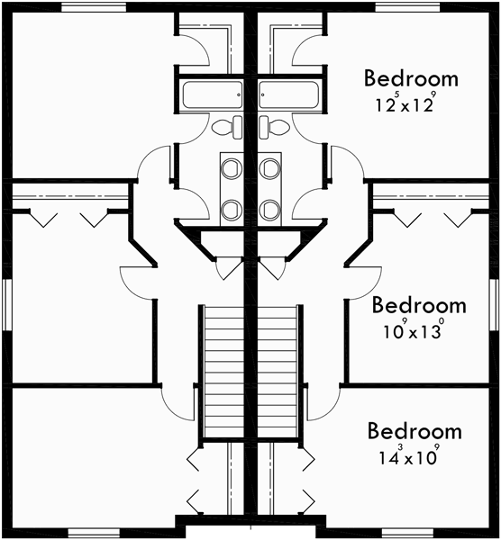  Duplex  House  Plans  Narrow  Lot  Duplex  House  Plans  D 556