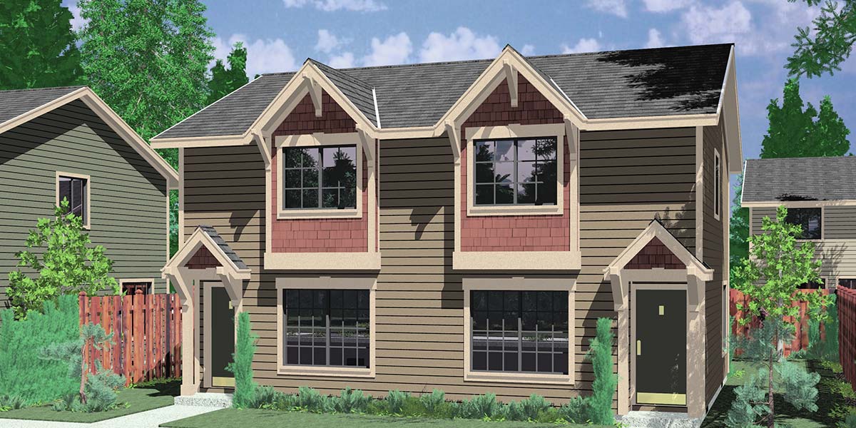 Duplex House  Plans  Designs  One Story Ranch 2 Story 