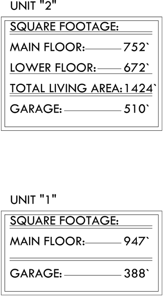 Additional Info for Duplex house plans, corner lot duplex plans, duplex plans for sloping lots, duplex plans for corner lots, D-534