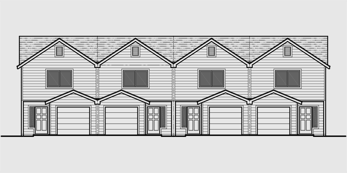 F-542 4 plex plans, fourplex plans, 2 master bedroom   plans, F-542