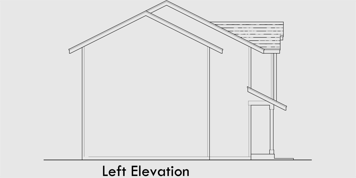 House rear elevation view for FV-567 Five plex, 5 unit row house, 5 unit townhouse, 3 bedroom multifamily, multifamily with garages, FV-567