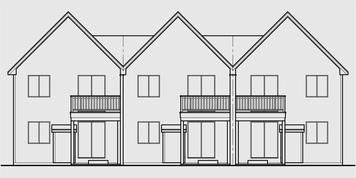 Triplex House  Plan  Townhouse With Garage Row  House  T 414