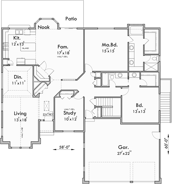 Sprawling Ranch House  Plans  House  Plans  With Basement  