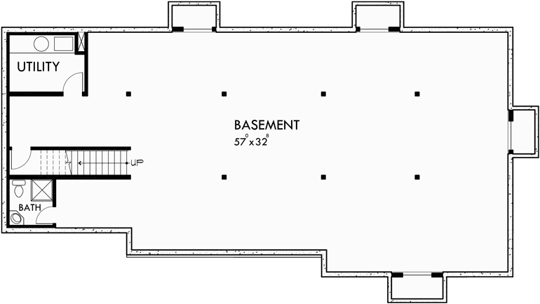 Basement Floor Plan for 10089 Master bedroom on main floor, side garage house plans, 5 bedroom house plans, 10089