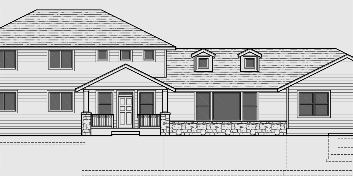 10089 Master bedroom on main floor, side garage house plans, 5 bedroom house plans, 10089