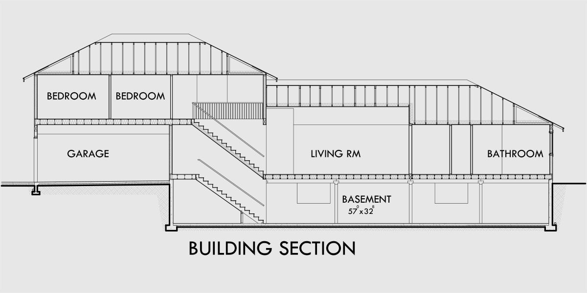 House rear elevation view for 10089 Master bedroom on main floor, side garage house plans, 5 bedroom house plans, 10089