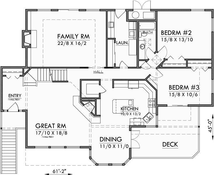 Sloping Lot House  Plans  Daylight  Basement  House  Plans  Luxury