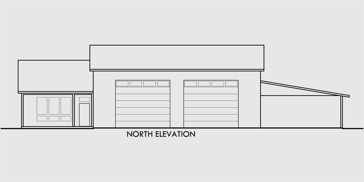 House front color elevation view for CGA-114 Agriculture building plans, hay storage building plans, large shop plans