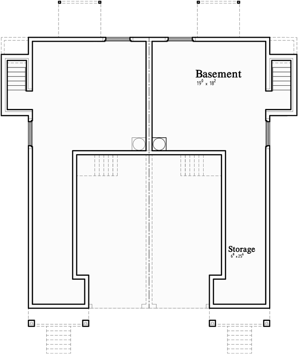  Duplex House Plan With Basement  D 604