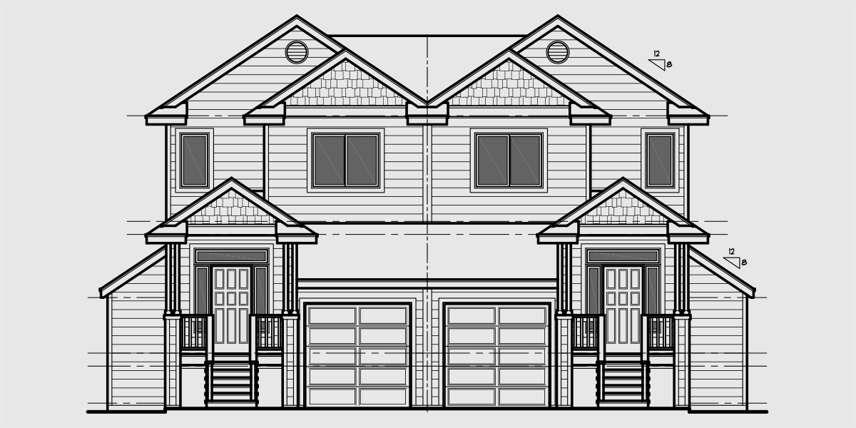  Duplex House Plan With Basement  D 604