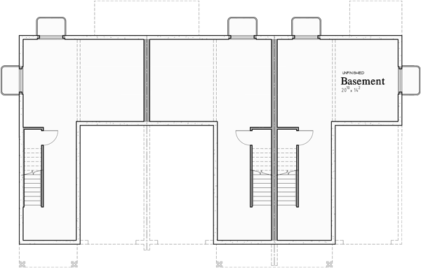 Triplex Plans  With Basement Row  House  Plans  Open  Floor  Plan 