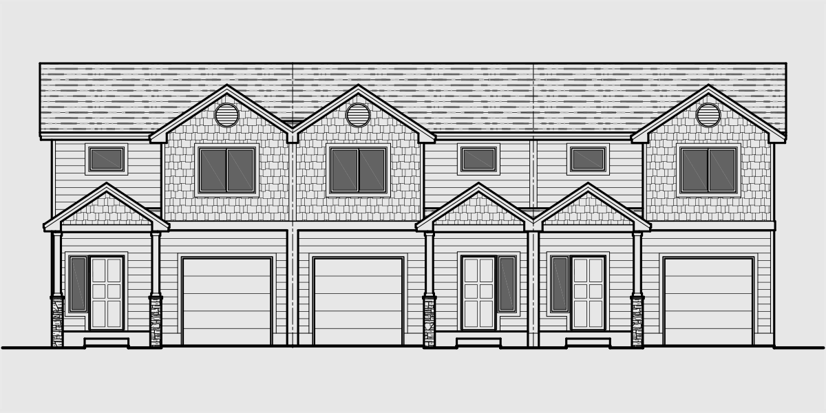 Triplex Plans  With Basement Row  House  Plans  Open  Floor  Plan 