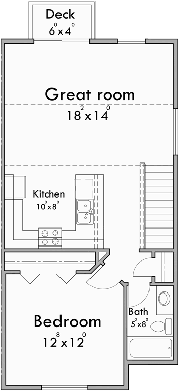 Upper Floor Plan for F-576 Florida vernacular architectural style, row house plan with pastel colors, Bahama shutters F-576