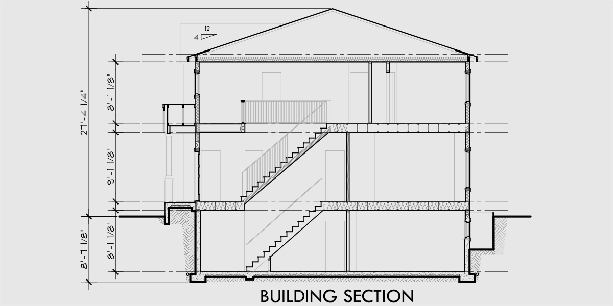  Open  Floor  Duplex  House  Plans  With Basement D 613