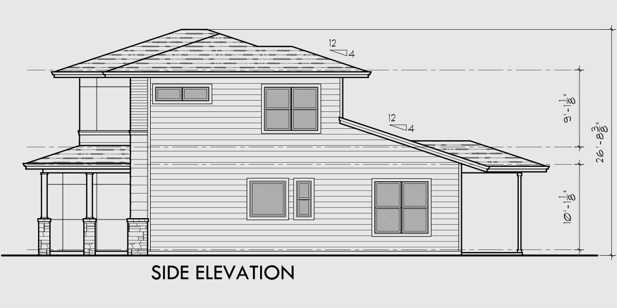  Modern  4 Bedroom Prairie Style Duplex House  Plans  