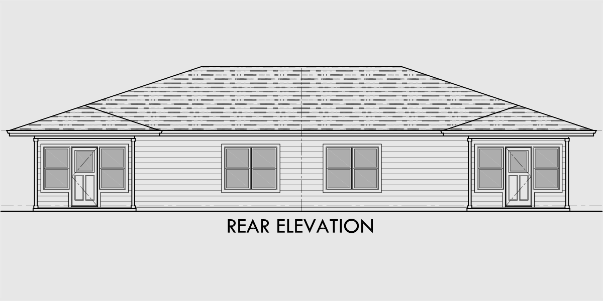 House side elevation view for D-630  Modern Prairie Style House Plan