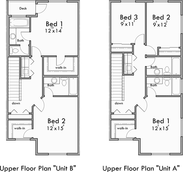 Five Plex Town House Plan, With ADA Accessible, FV580