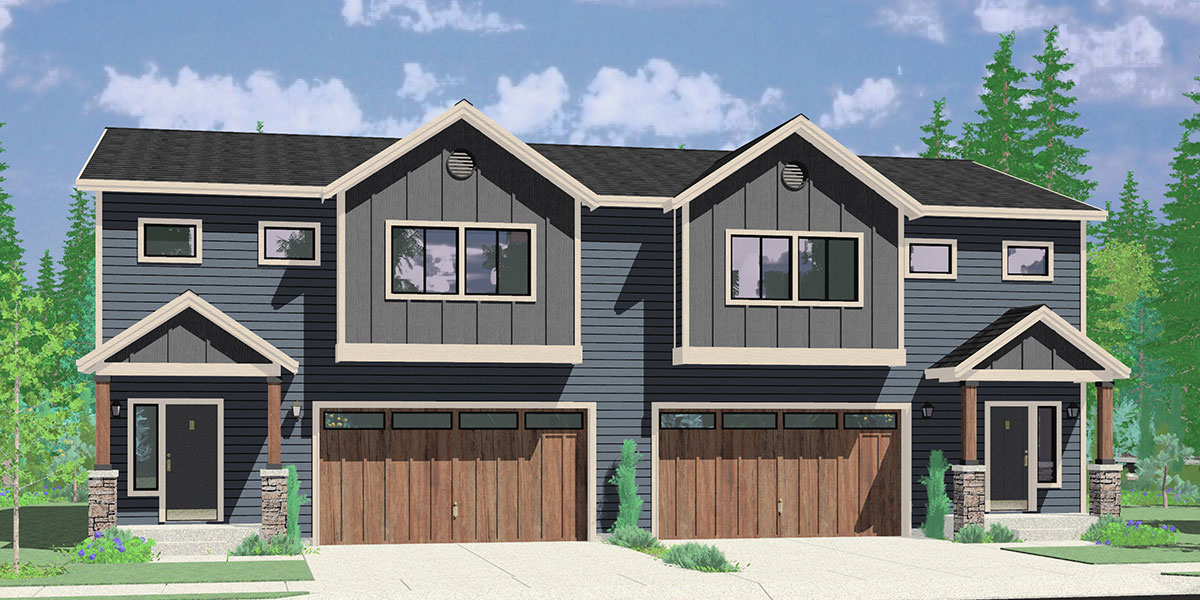 Duplex House 4 Plex Floor Plans TriPlex Designs Bruinier Associates