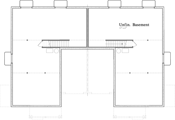 Lower Floor Plan 2 for Ranch Duplex House Plan With Basement