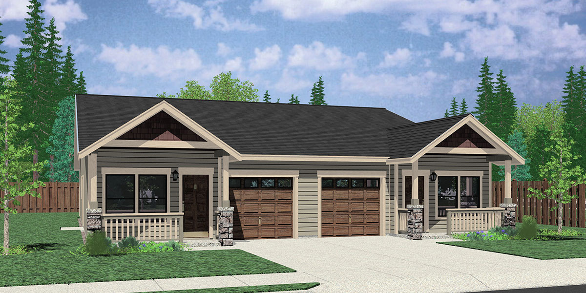  Duplex  House  Plans  Designs  One Story Ranch 2  Story 