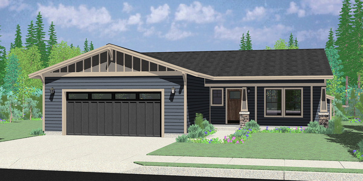 Featured image of post Unique Ranch House Plans - Ranch house plan has a double two car garage with end entrance.