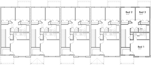 5 Plex Townhouse Plan By Bruinier & Associates