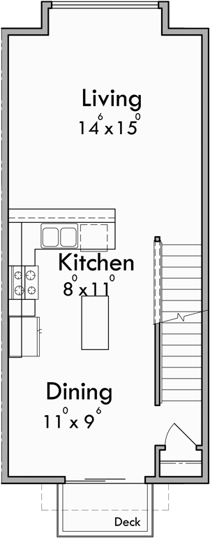 6 Row  House  Plans  Townhouse Plans  Narrow  Lot  Plans  With 