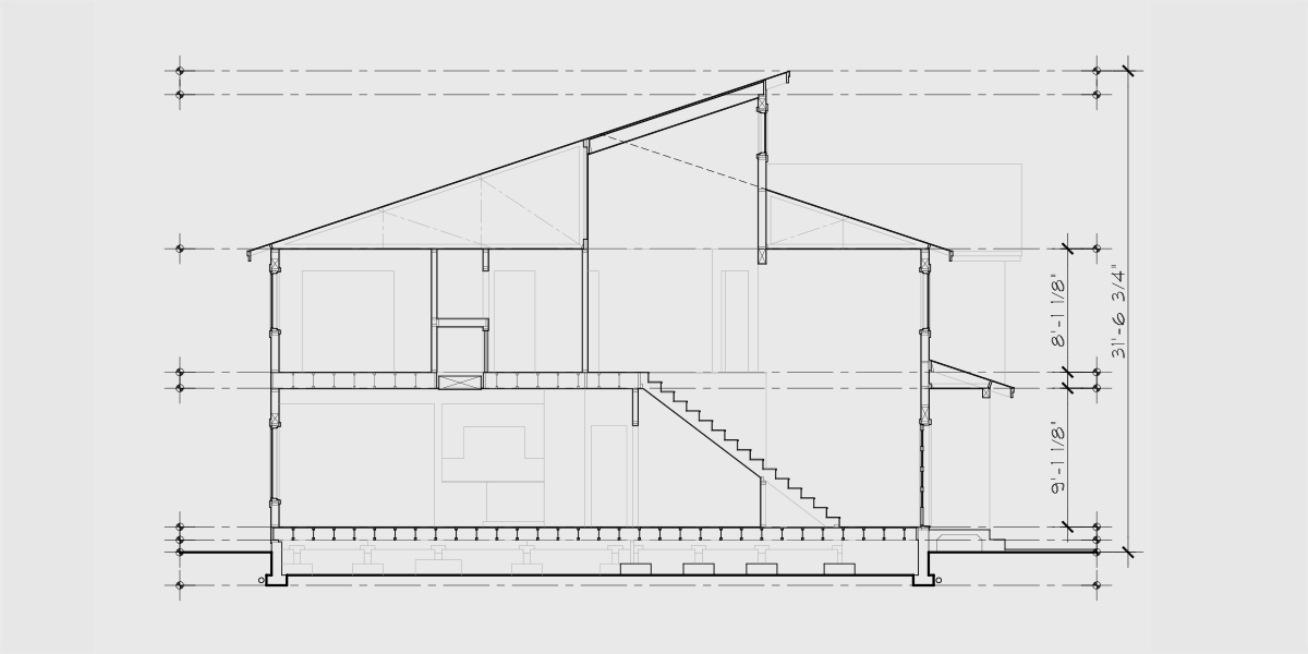 House rear elevation view for F-610 Luxury townhouse plan with 2 car garage F-610