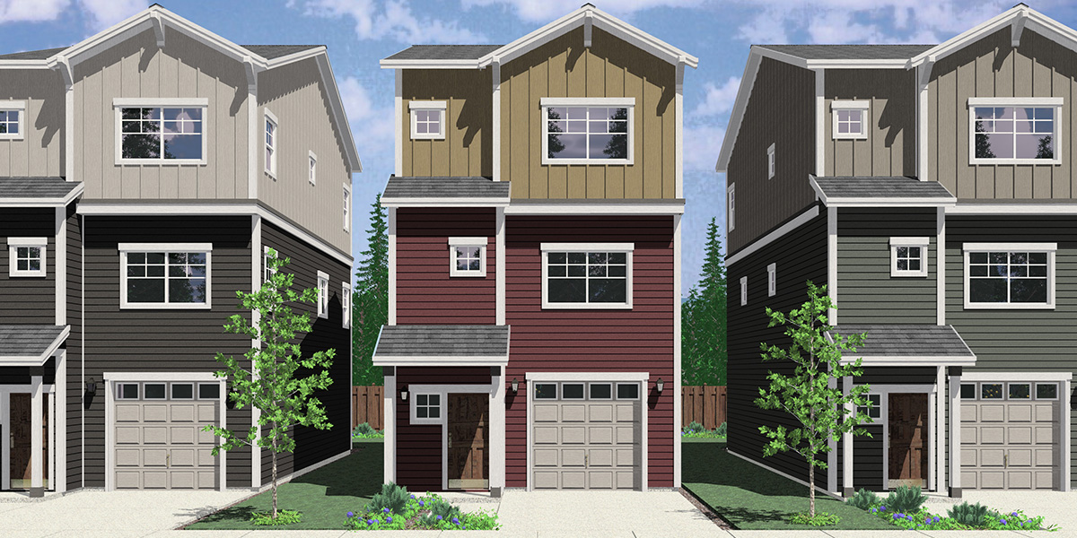 10207 Single town house plan cross section 10207