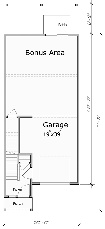 Lower Floor Plan for 10207 Single town house plan cross section 10207