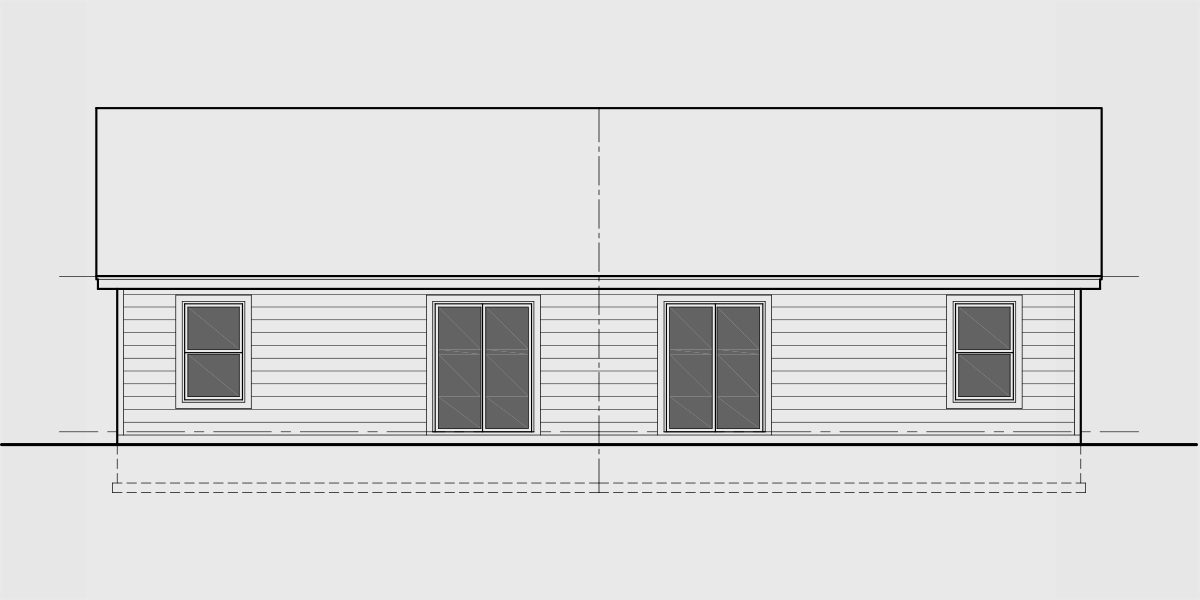 House side elevation view for D-678 25 ft wide duplex house plan with garage 3 bed 2 bath plan D-678