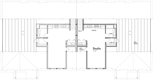 Upper Floor Plan for D-685 Senior living with caretaker studio D-685