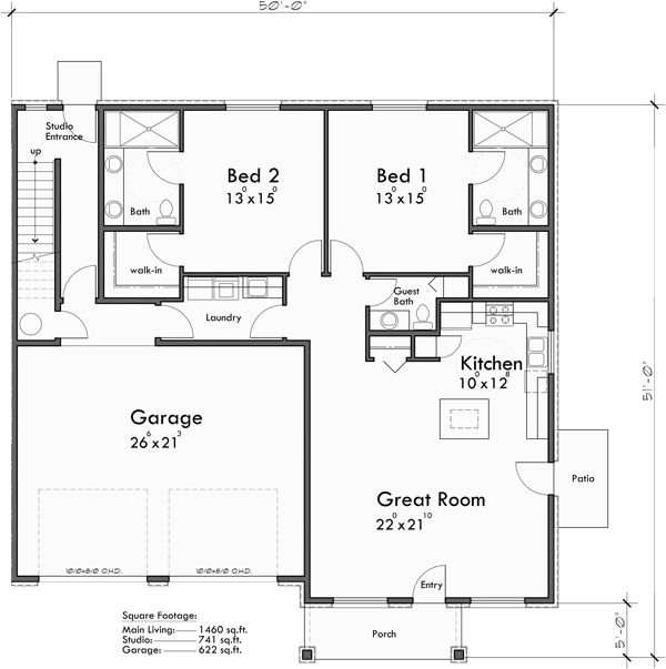 Senior Living With Caretaker Studio D685