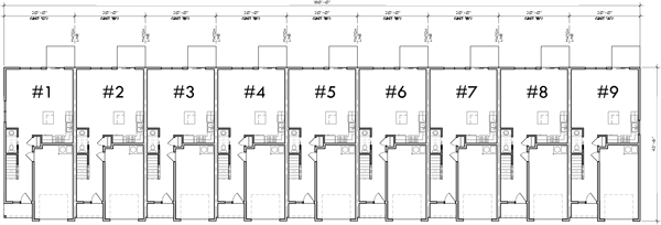 Main Floor Plan 2 for N-746 Nine unit town house plan N-746