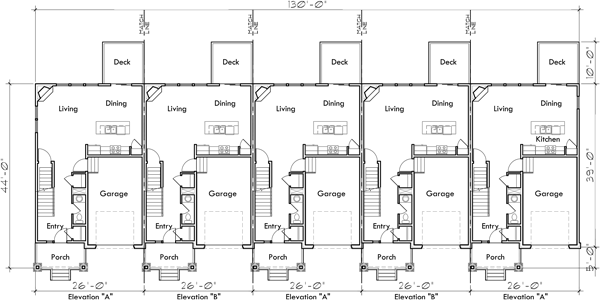 Main Floor Plan 2 for FV-643 Luxury town house plan with basement FV-643