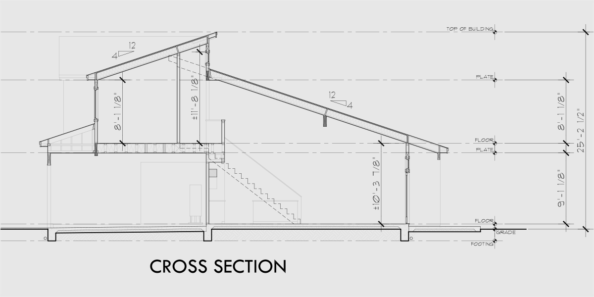 House rear elevation view for FV-658 Luxury town house plan, main floor master bedroom, two car garage, FV-658