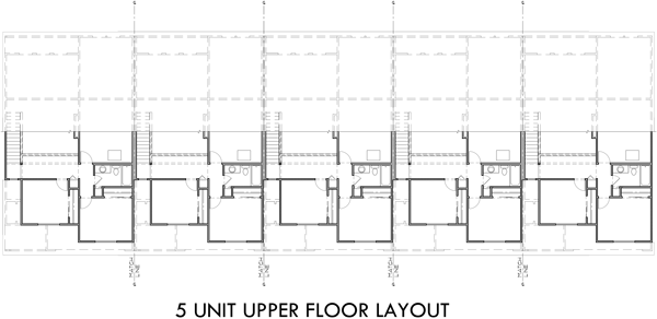 Upper Floor Plan 2 for Builders and homeowners, explore our collection of luxury townhouse plans, each designed with a main floor master bedroom and a convenient two-car garage. Start your project today!